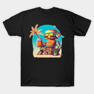 Happy, cute robot happy with his life T-Shirt